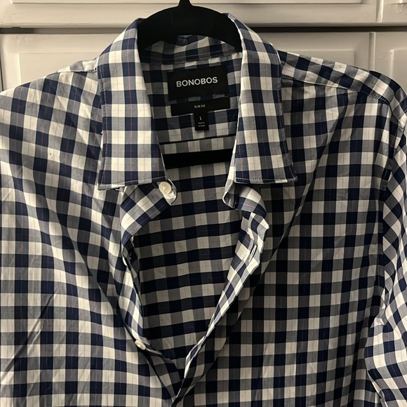 Price drop ! Worn once , like new , navy and white check with narrow red line - Picture 3 of 3